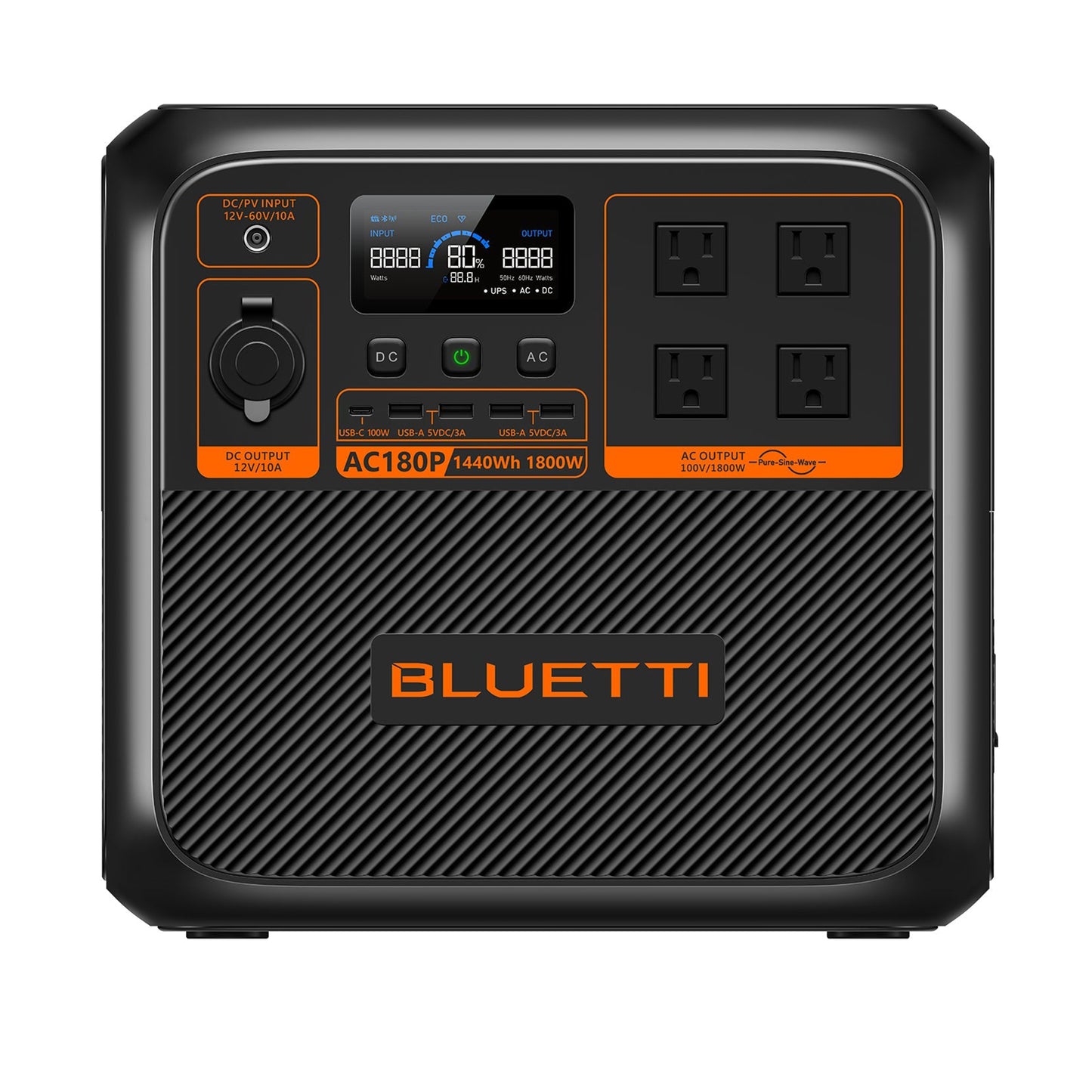 JW006 送料無料 BLUETTI AC180P 大容量ポータブル電源 | 防災推奨・キャンプ |1440Wh、1800W