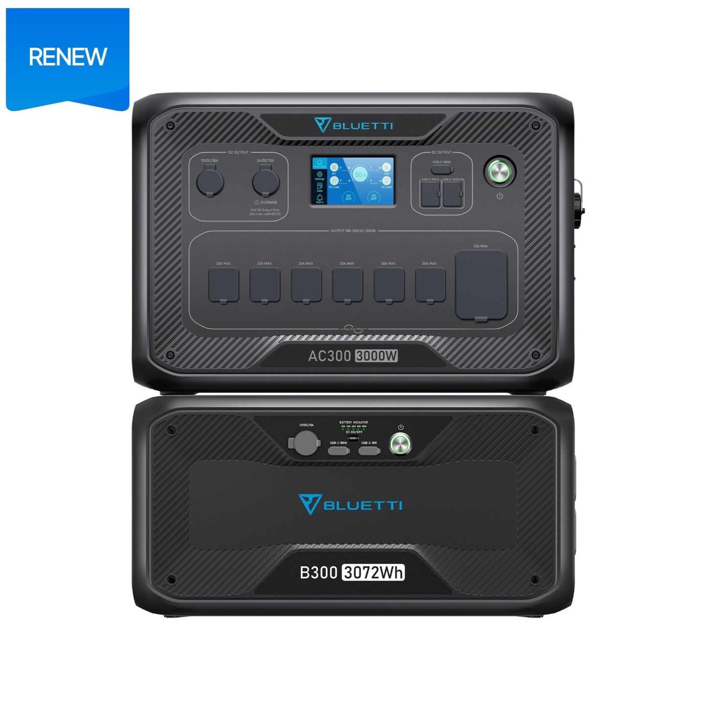 JW009 送料無料【認定整備済製品】BLUETTI 家庭用バックアップ電源 AC300&B300